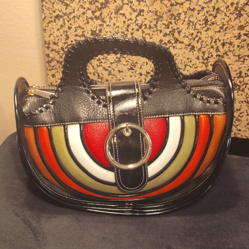 Chic Multicolor Leather Shoulder Bag